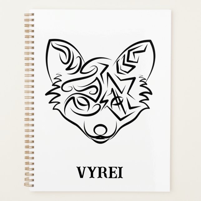 Schwarzer und weißer Stammesfuchs Planer (Vorderseite)