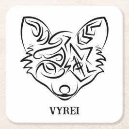 Schwarzer und weißer Stammesfuchs Rechteckiger Pappuntersetzer