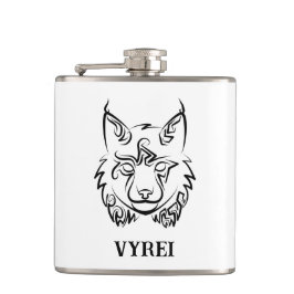 Schwarzer und weißer StammesLynx Flachmann