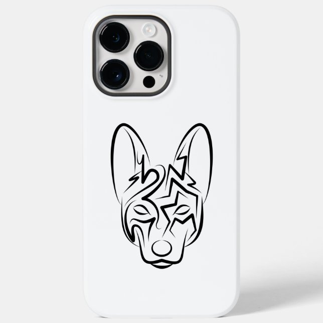 Schwarzer und weißer Stammhund Case-Mate iPhone Hülle (Rückseite)