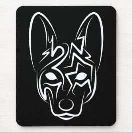 Schwarzer und weißer Stammhund Mousepad