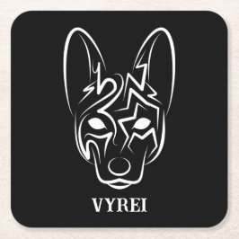 Schwarzer und weißer Stammhund Rechteckiger Pappuntersetzer