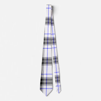 Schwarzer und weißer Tartan Kariert mit blauen Akz Krawatte