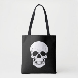Schwarzer und weißer Totenkopf, gruseliges Hallowe