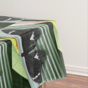 Schwarzer und weißer tropischer Schmetterling Tischdecke