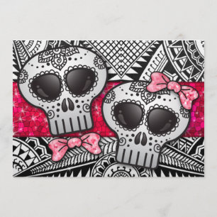 Schwarzer und Weißzucker Hochzeitskugel Glitzer Einladung