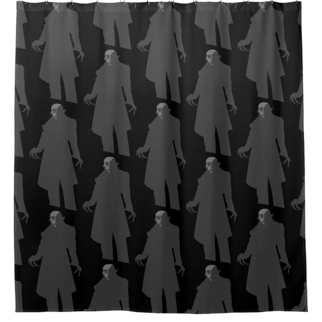 schwarzer Vampir nosferatu schwarz Duschvorhang (Vorderseite)
