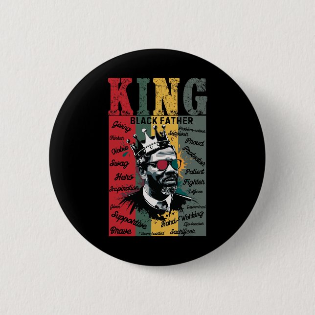 Schwarzer Vater King Black Lives Problem Schwarze  Button (Vorderseite)