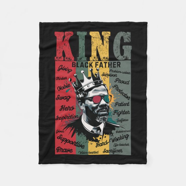 Schwarzer Vater King Black Lives Problem Schwarze  Fleecedecke (Vorderseite)