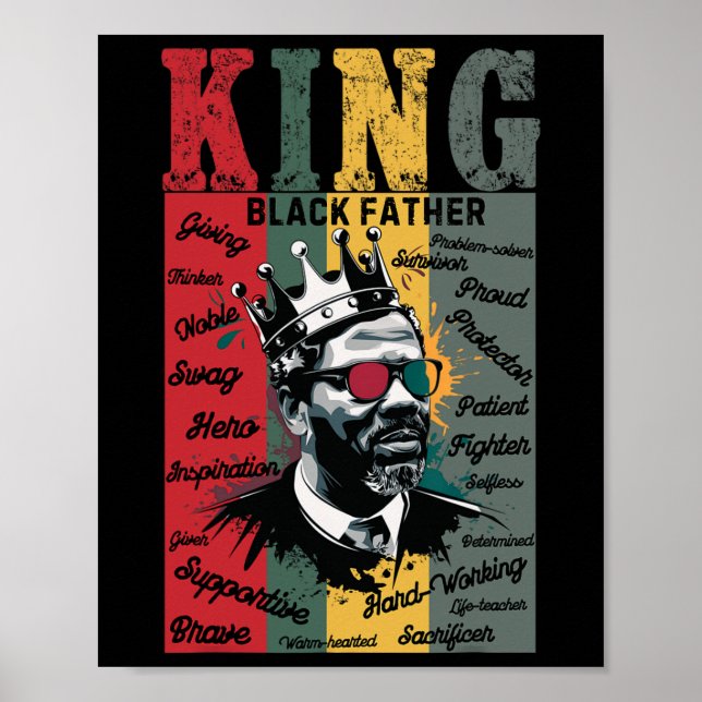 Schwarzer Vater King Black Lives Problem Schwarze  Poster (Vorne)