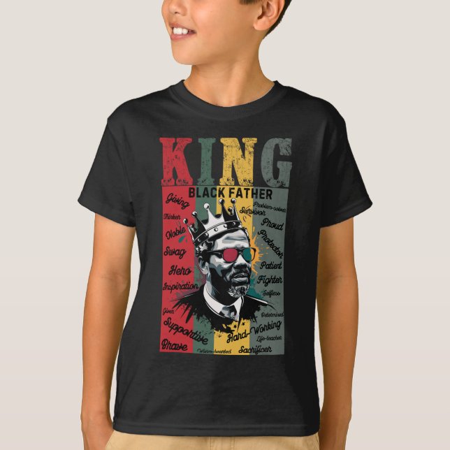 Schwarzer Vater King Black Lives Problem Schwarze  T-Shirt (Vorderseite)