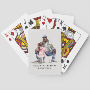 Schwarzer Vater und Tochter-Bond Spielkarten