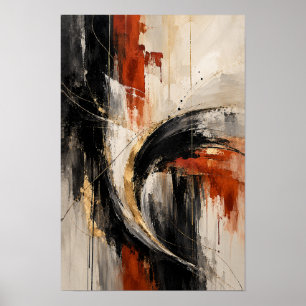 Schwarzer verbrannter orangefarbener expressiver a poster