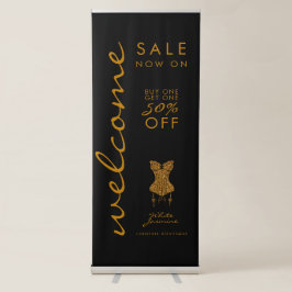 Schwarzer Verkauf jetzt im Unterwäsche-Shop mit Lo Ausziehbarer Banner