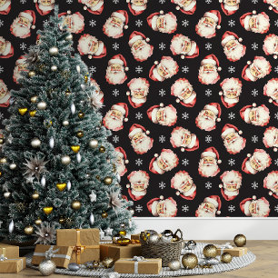 Schwarzer Vintage Weihnachtsmann Weihnachten Tapete