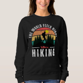 Schwarzer Vintager Retro Wandern Camping Sweatshirt