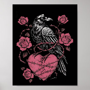 Schwarzer Vogel F-caw-f Lustiger Valentinstag Poster