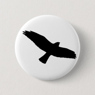 Schwarzer Vogel-Knopf Button