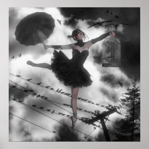 Schwarzer Vogel Poster