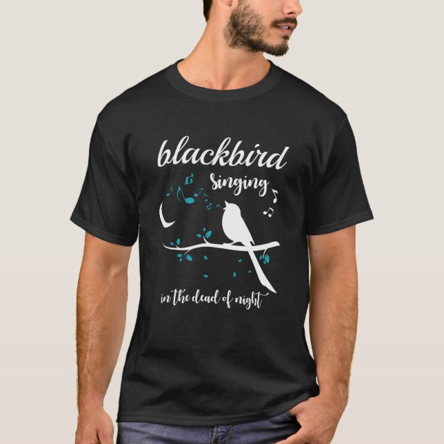 Schwarzer Vogel singt in den Toten der Nacht , Bla T-Shirt (Vorderseite)