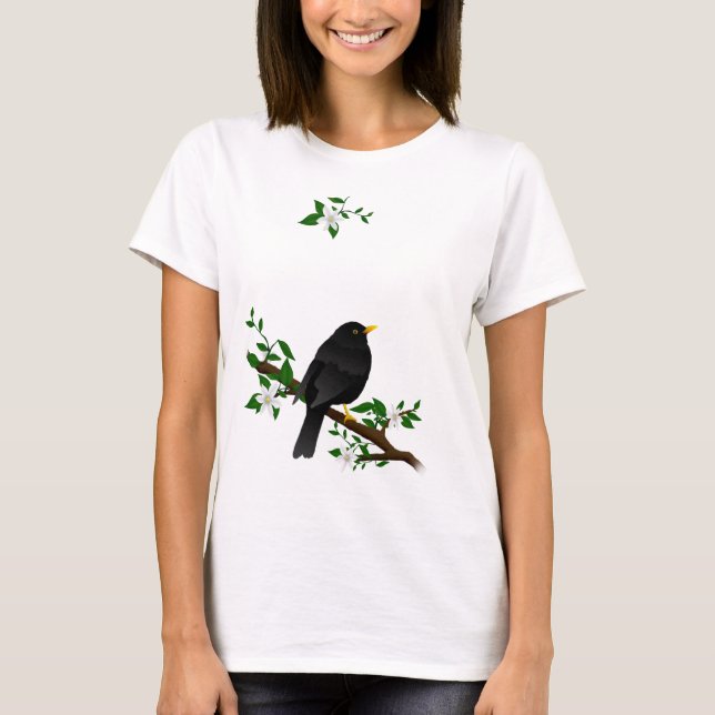 Schwarzer Vogel T-Shirt (Vorderseite)