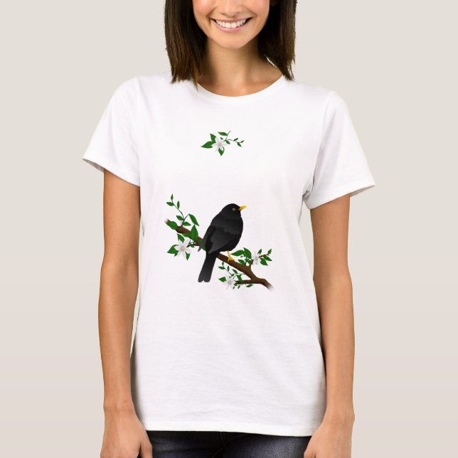 Schwarzer Vogel T-Shirt (Vorderseite)