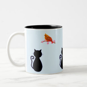 Schwarzer Vogel Zweifarbige Tasse