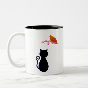Schwarzer Vogel Zweifarbige Tasse