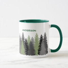 Schwarzer Waldkiefern-Baum-Holz-kundenspezifische Tasse