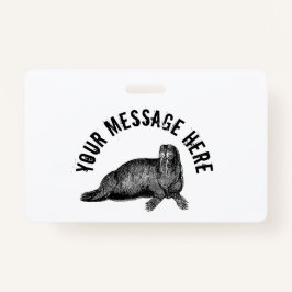 Schwarzer Walrus einfache Illustration Ausweis