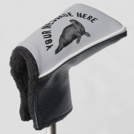 Schwarzer Walrus einfache Illustration Golf Headcover