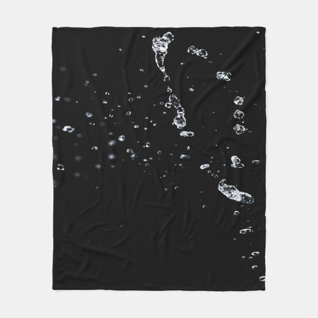 Schwarzer Wassertropfen-Marmor Fleecedecke (Vorderseite)