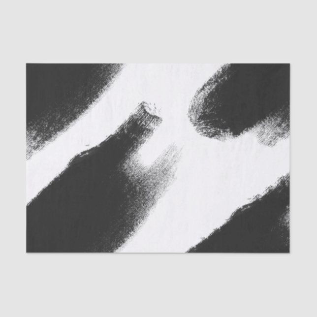 Schwarzer Watercolor streift abstraktes Seidenpapier (Vorderseite)