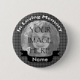 Schwarzer Webart-Foto-Denkmal-Knopf Button