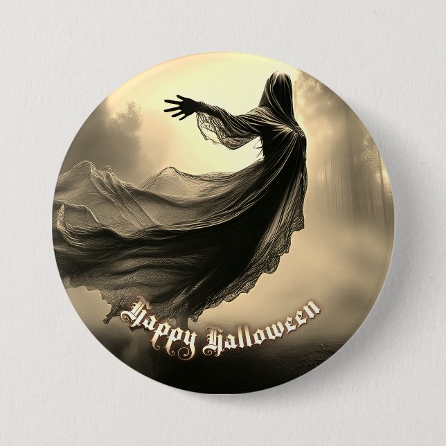 Schwarzer weiblicher Geist in der Hölle - Hallowee Button (Vorderseite)