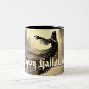 Schwarzer weiblicher Geist in der Hölle - Hallowee Zweifarbige Tasse