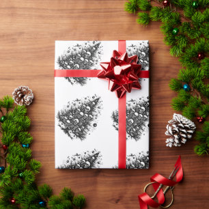 Schwarzer Weihnachtsbaum Skulpturen und Knochen Geschenkpapier