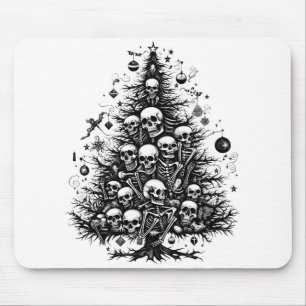 Schwarzer Weihnachtsbaum Skulpturen und Knochen Mousepad