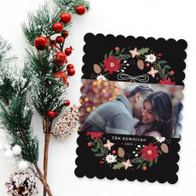 Schwarzer Weihnachtskranz Florale Feiertags-Fotoka