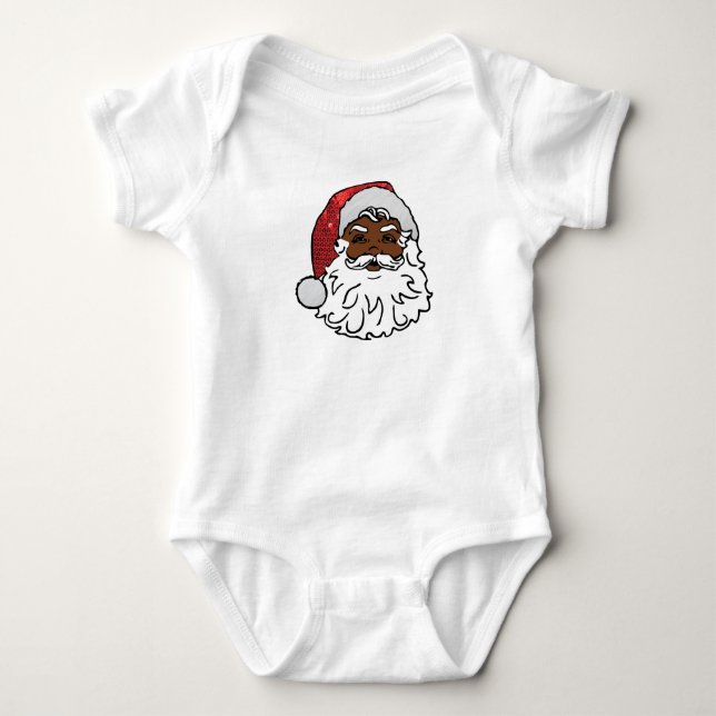 schwarzer Weihnachtsmann Baby Strampler (Vorderseite)