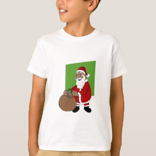 Schwarzer Weihnachtsmann-Cartoon T-Shirt