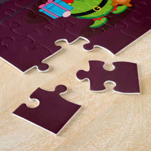 Schwarzer Weihnachtsmann, der Weihnachtsgeschenke  Puzzle