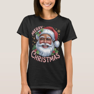 Schwarzer Weihnachtsmann Frohe Weihnachten Shirt A