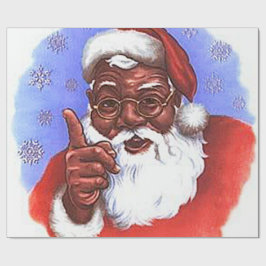 Schwarzer Weihnachtsmann Geschenkpapier