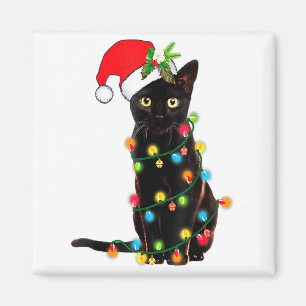 Schwarzer Weihnachtsmann in Weihnachtslichter verh Magnet