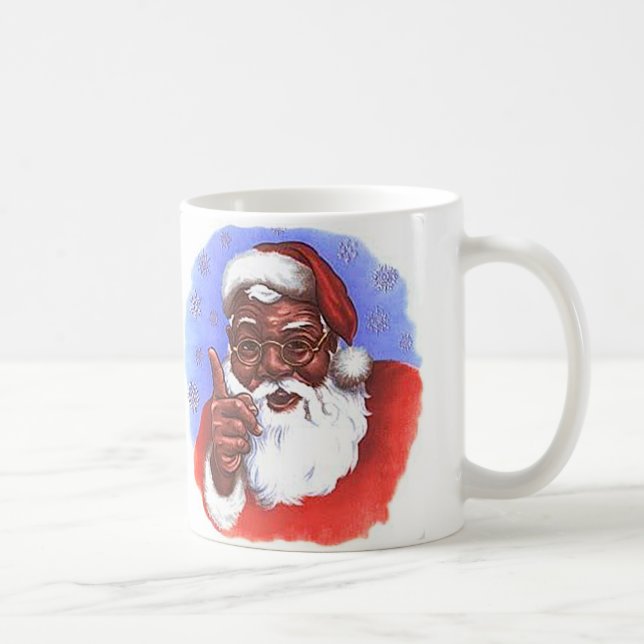 Schwarzer Weihnachtsmann Kaffeetasse (Rechts)