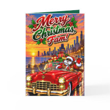 Schwarzer Weihnachtsmann klassisches Auto Chicago