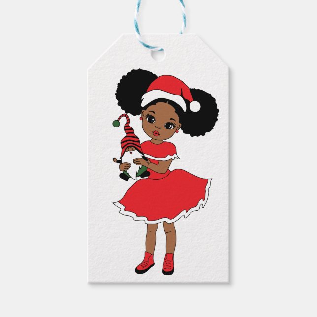 Schwarzer Weihnachtsmann Melanin Man Weihnachtsjub Geschenkanhänger (Vorderseite)