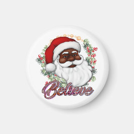 Schwarzer Weihnachtsmann Melanin Man Weihnachtsjub Magnet