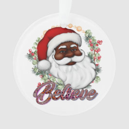 Schwarzer Weihnachtsmann Melanin Man Weihnachtsjub Ornament